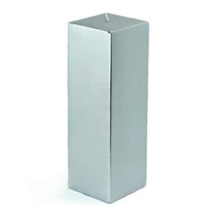 CPZ-162-12 3 X 9 In. Metallic Silver Square Pillar Candle, 12PK